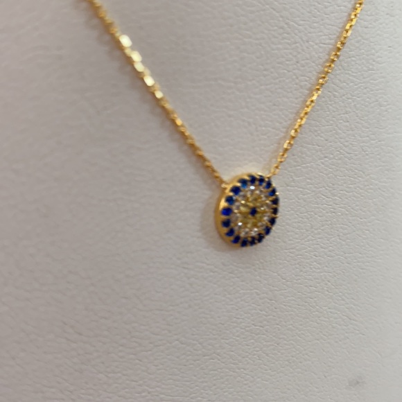 dainty Evil Eye Necklace Gold Plated16